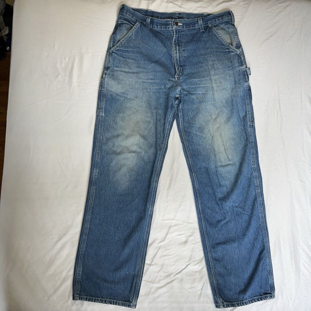 Dungaree Carhartt Carpenter Jeans Mens 36x34 B13 Distressed Y2K Loose Faded